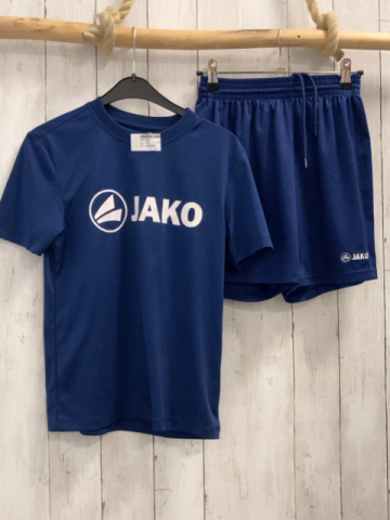 2tlg Jako  Sportset  Gr. 140  blau weiße Schrift 