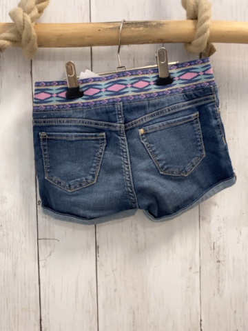 H&M  Shorts  Gr. 104  blau Jeans bunter Bund mit Rauten 