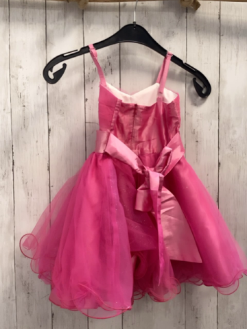   Kleid  Gr. 104  pink Tüll breites Gürtelband mit Rosette 