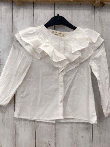 zara Sommerbluse Gr. 110  weiß Rüsschen