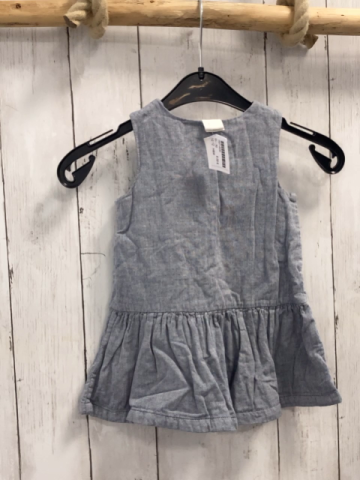 H&M  Kleid  Gr. 80  blau hellbraune Holzknöpfe 