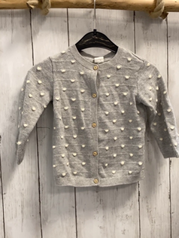 H&M  Strickjacke  Gr. 80  hellgrau weiße Noppen 