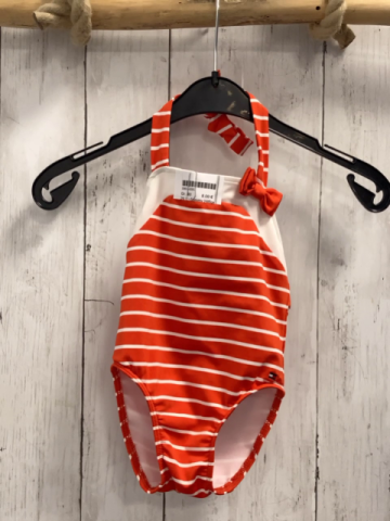 Tommy Hilfiger  Badeanzug  Gr. 80  rot weiße Streifen mit Neckholder 