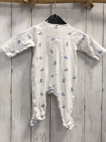 Jacadi  Schlafanzug  Gr. 62  weiß hellblau bunte Hunde 