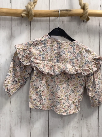 Reserved Bluse  Gr. 98  weiß Blumen Rüschenkragen 