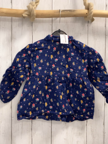 Zara  Bluse  Gr. 98  blau bunte Blumen 