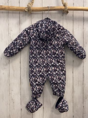 2tlg Steiff  Schneeoverall + Schuhe  Gr. 68 blau Blumen 
