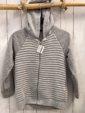 Waikiki  Sweatjacke  Gr. 122  hellgrau Rippen Kapuze 