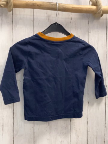 Alana Langarmshirt Gr. 92  blau ocker Bund Weltkarte