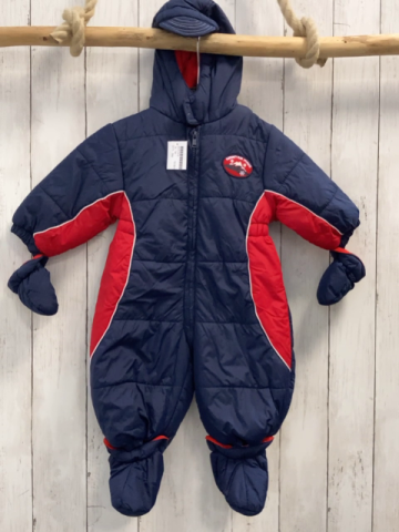 3tlg Winteroverall + Handschuhe + Schuhe Gr. 74  rot blau