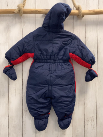 3tlg Winteroverall + Handschuhe + Schuhe Gr. 74  rot blau