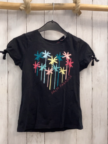 Manguun T-Shirt  Gr. 128  schwarz bunte Palmen 