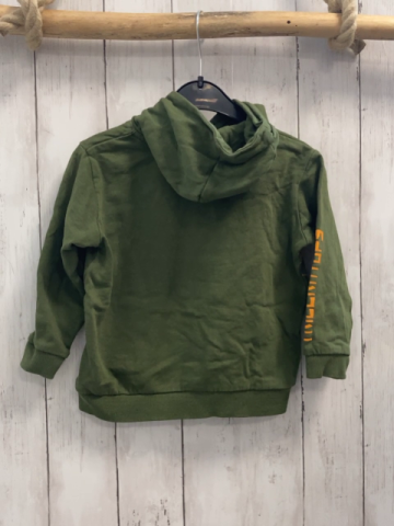 Alana  Pullover  Gr. 104  kiwi Kapuze orange Dino + Schrift 