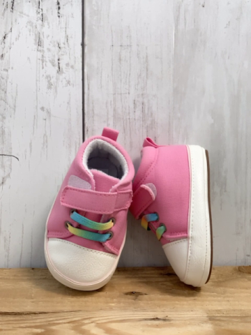 Sterntaler  Babyschühchen Gr. 17  rosa bunte Schnürsenkel 