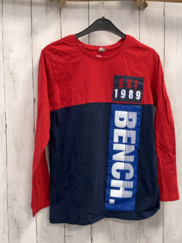 Bench  Langarmshirt  Gr. 140  rot blau dunkelblau weiße Schrift 