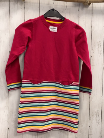 Jako-o  Kleid  Gr. 128  rotes Oberteil gestreifter Rock