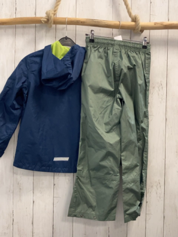2tlg  Regenanzug  Gr. 122/128  blau kiwi 