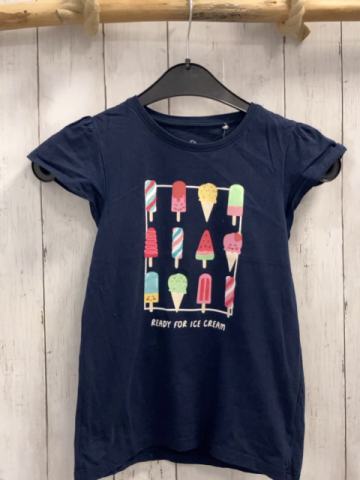   T-Shirt Gr. 128  blau buntes Eis mit Glitzer 