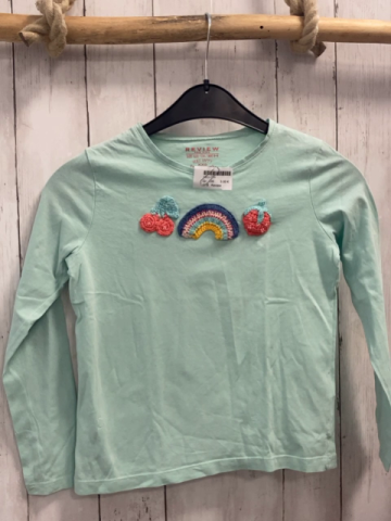 Review Langarmshirt Gr. 128  mint Häkelbogen und Obst