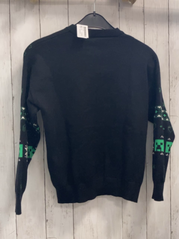 Minecraft Pullover Gr. 134  schwarz grün weiß Muster Strick