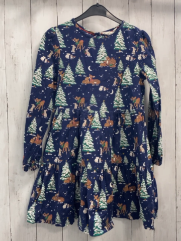 Mini Boden Kleid Gr. 134  blau Rehe Bäume