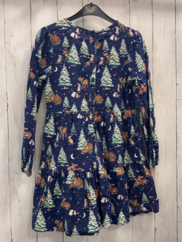 Mini Boden Kleid Gr. 134  blau Rehe Bäume