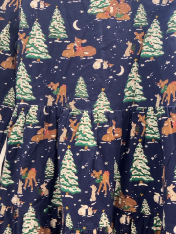Mini Boden Kleid Gr. 134  blau Rehe Bäume
