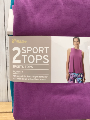 neu 2 Sporttops  Gr. 36/38  pflaume / türkis 