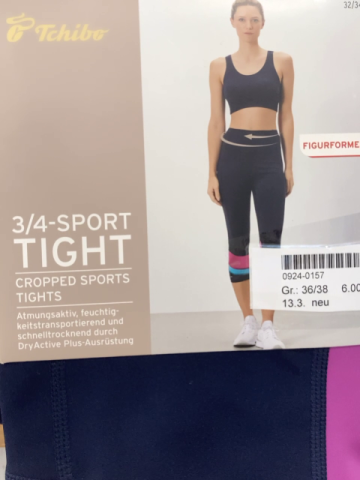 neu  Sportleggings  Gr. 36/38   blau + pflaume türkis Streifen 