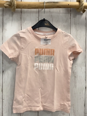Puma T-Shirt  Gr. 116  heller lachston Schrift 