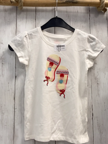 neu  T-Shirt  Gr. 122  weiß Flip Flops 