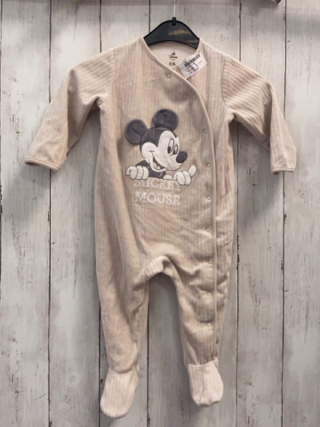 Disney  Schlafanzug  Gr. 80  beige Rippen Nicky Mickey Mouse 