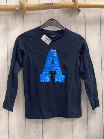 Vertbaudet  Langarmshirt  Gr. 122  blau Pailetten"A" Captain America 