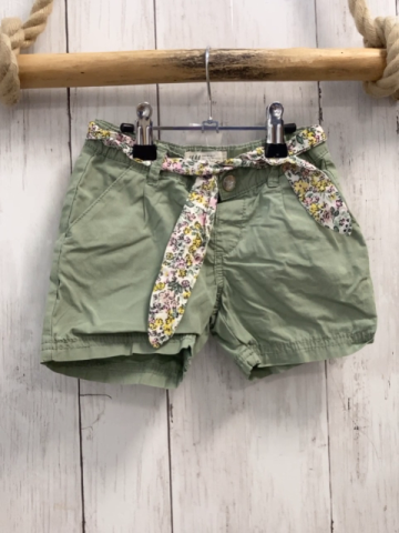 H&M Shorts Gr. 98  oliv geblümtes Gürtelband