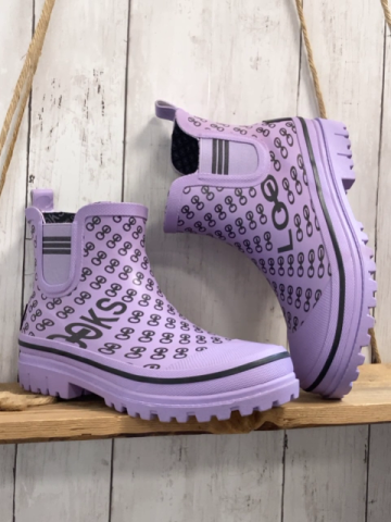 neu Looks  Gummistiefel  Gr. 38  lavendel graue Schrift 