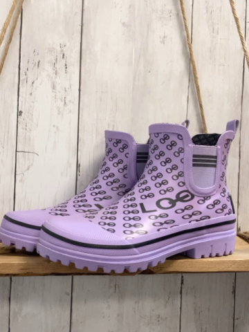 neu Looks  Gummistiefel  Gr. 38  lavendel graue Schrift 