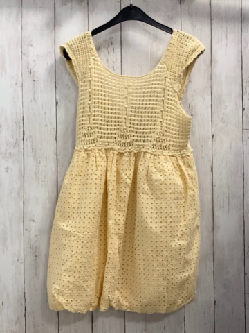 Zara  Kleid  Gr. 158/164  gelb Häkeloberteil Rock mit Lochstickerei