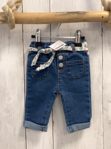 Obaibi  Hose  Gr. 56  blau jeans Gürtelband mit Blättern 