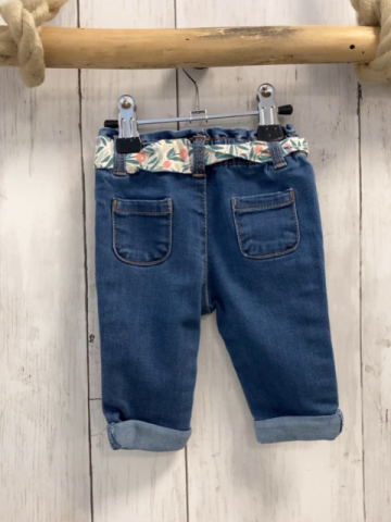 Obaibi  Hose  Gr. 56  blau jeans Gürtelband mit Blättern 