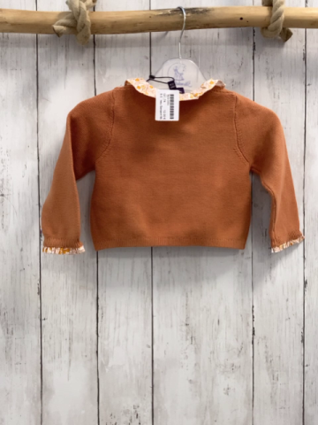 neu Sergent Major  Strickjacke  Gr. 74  rost Zöpfe Lochmuster weißer Kragen mit Früchten NP 25,99 ³ 