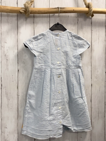 Steiff  Kleid  Gr. 104  weiß hellblau kariert 