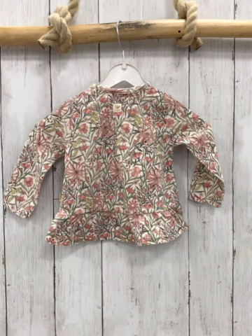 Noppies  Langarmshirt  Gr. 68  creme Blumen 