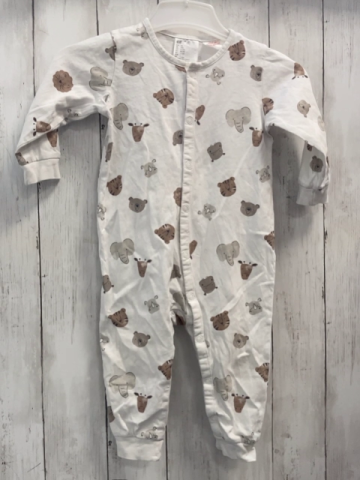 H&M Schlafanzug Gr. 80  weiß Tierköpfe