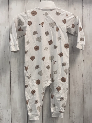 H&M Schlafanzug Gr. 80  weiß Tierköpfe