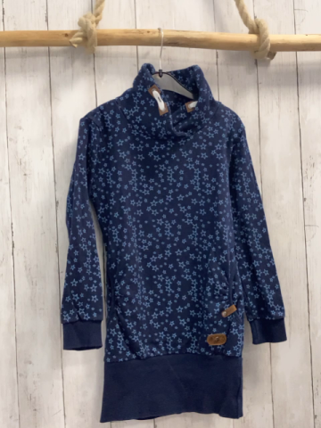  Kleid Gr. 122  blau hellblaue Sterne großer Kragen