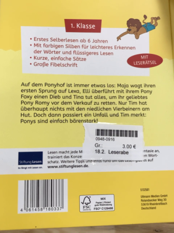 Leserabe  Buch Pferfdegeschichten 
