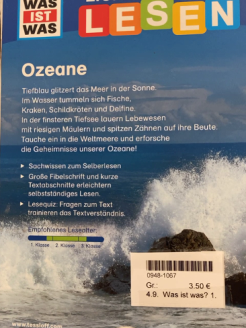 Was ist was? 1. Lesen  Buch Ozeane 