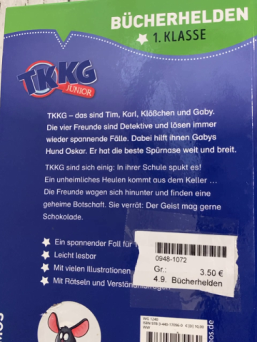 Bücherhelden  Buch TKKG Spuk in der Schule 