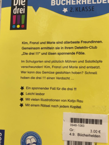 Bücherhelden  Buch Die drei!!! Diebe im Gemüsebeet 