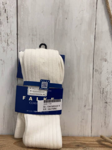 neu Falke  Strumpfhose  Gr. 134/140  weiß Rippen 